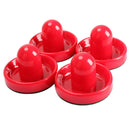 4Pcs Air Hockey Table Goalies with 4pcs Puck Felt Pusher Mallet Grip Red Newly
