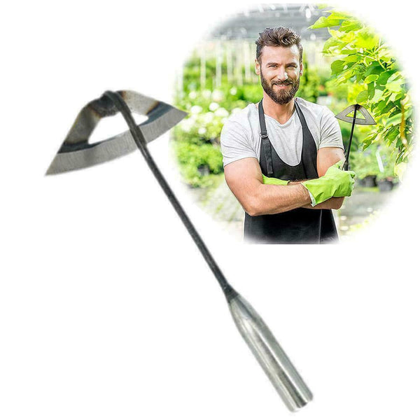 1* Steel Hardened Hollow Hoe Handheld Weeding Rake Planting Value W5U0 K2U3