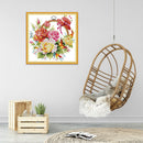 Flowers 14CT Stamped Cotton Thread Embroidery Art Canvas Needlework Cross Sti