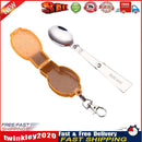 Outdoor Camping Utensil Stainless Steel Folding Spoon with Box (Orange) Newly