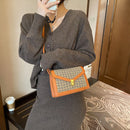 Portbale Female Street Plaid Purse PU Envelope Crossbody Bags Shoulder Clutches