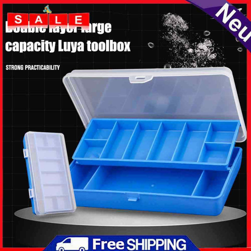 Double layer fishing gear box 11 compartments fishing bait bait hook cords