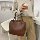 Fashion Women Handbag Totes Ladies Girl Simple PU Leather Solid Shoulder Bags