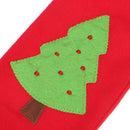 Christmas Red Wine Bottle Cover Bags with Green Bow Embroidery Pattern(Tree
