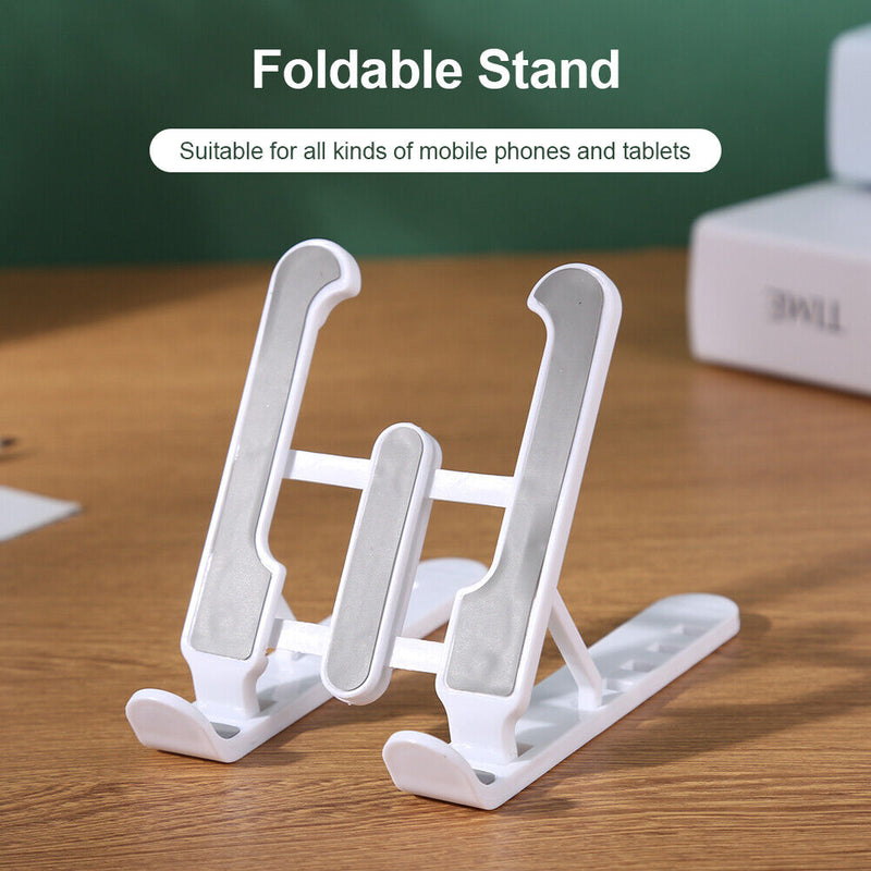 Foldable Tablet Holder Height Adjustable Smart Phone Cooling Stand (White) Newly