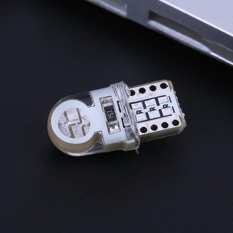 10pcs 12V T10 W5W LED Lamp COB Silicone Shell Car Turn Side Lamps(Blue)