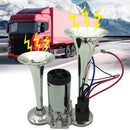 Cars Trucks Trains Lorrys Boat Car Air Horn Kit Dual Trumpet Electric Horn Kit
