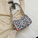 Retro Women Animal Print Canvas Shoulder Underarm Bag Handbags (Leopard)