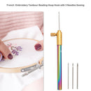 Beech Handle Embroidery Crochet Hook with 3 Needles Sewing Tools Set DIY Cr