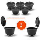2pcs Plastic Coffee Capsule Cup for Dolce/Gusto Refillable Filters (Black)