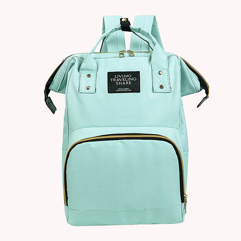 Mom Travel Rucksack Canvas Backpack Waterproof Portable Backpack (Green)