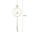 Crystal Ball Iron Ring Hanging Pendant Home Garden Decor (17)