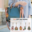 5pcs DIY Full Drill Special Shaped Diamond Painting Christmas Keyring Decor