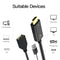 HDMI Compatible to DP Converter Adapter Cable with USB Power 4K 60Hz 0.25m
