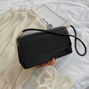 Casual Women PU Leather Handbags Portable Travel Solid Flap Totes Shoulder Bags