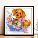 5D Full Round Drill Rhinestone Art DIY Flower Cat Dog Diamond Painting Kit Craft