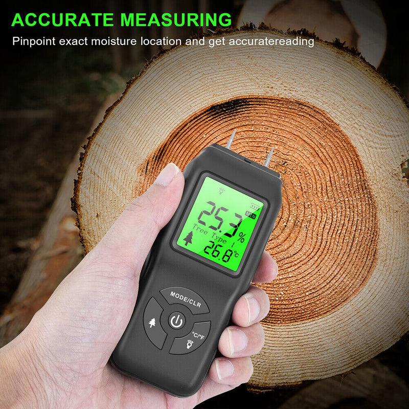 Portable Wood Moisture Meter Digital LCD Display Paper Humidity Tester