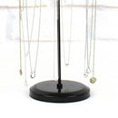 Rotating Jewelry Organizer Necklace Bracelet Display (Round Base Black)