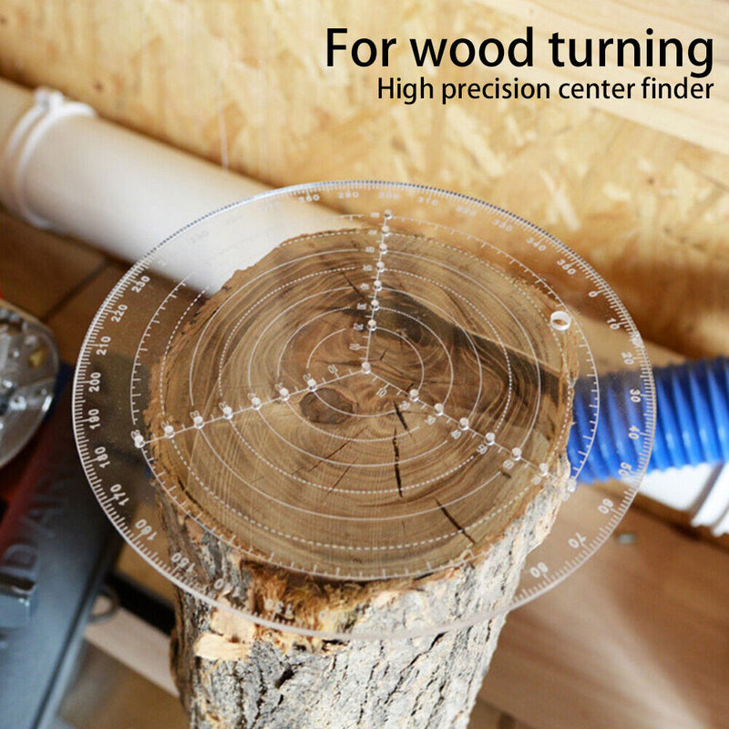 Round Center Finder Compass Centering Ruler Acrylic Circle Gauge for Wood Turner