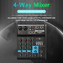 Wireless 4-channel Audio Mixer Bluetooth-compatible USB Sound Mixing (EU)
