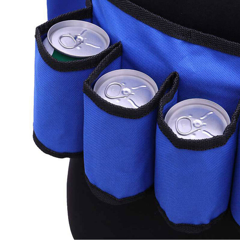 Portable 6-Bottle Beer Belt Hanging Organizer Cell Phone Drink Beverage Wine Carrier