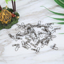 JUNERAIN 50 Piece Fishing Plug Pin Swirl Metal Snaps Fishing Hook Bait Set, Men