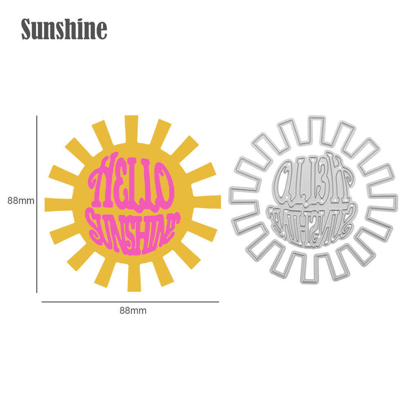 Snowvirtuos 2pcs Sunshine DIY Cutting Tools Stencil Scrapbook Embossing Pa