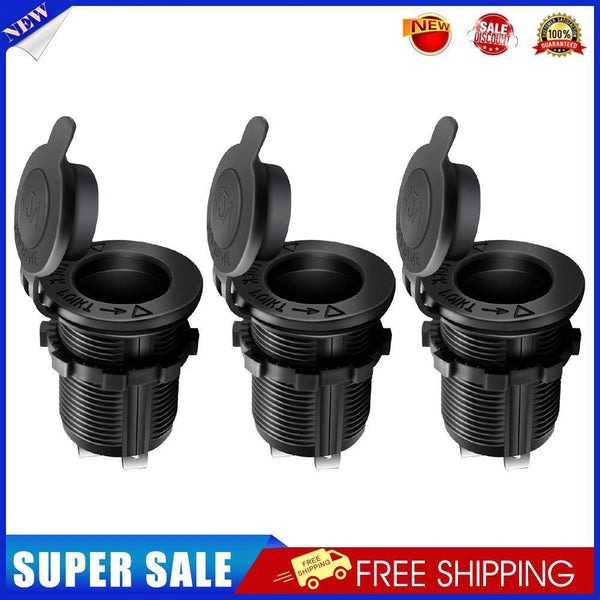 3pcs Car Marine 12V Cigarette Lighter Socket Power Outlet with Wire DIY Kit