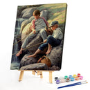 40x50cm DIY Paint By Number Kit Fishing Children Abstract Home Wall Ornaments