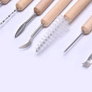 11pcs DIY Wood Handle Modeling Clay Sculpting Pottery Carving Tools Set