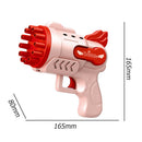 Bubble Guns Toys 12 Holes Electric Bubbles Machine for Kids Play (Pink)
