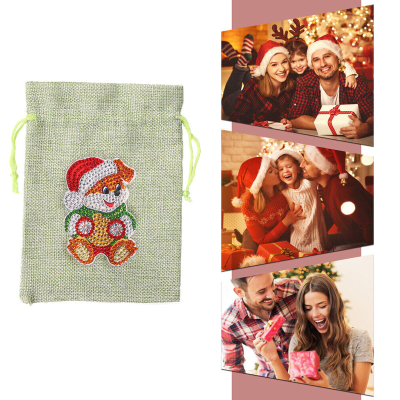 Christmas DIY Diamond Painting Shopping Tote Mosaic Drill Candy Bag (Bear)