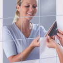 16pcs Mirrors Self-adhesive Tiles Mirror Wall Stickers for Home Decor