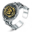 Men's Ring Carved Lion King Head Wider Ring's Fine Rings Open Gifts Fashion H4M3