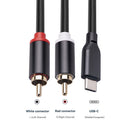 #A Adapter Cable Aluminum Alloy for Speaker 1 to 2 Y Splitter Type-C to 2 RCA Ca