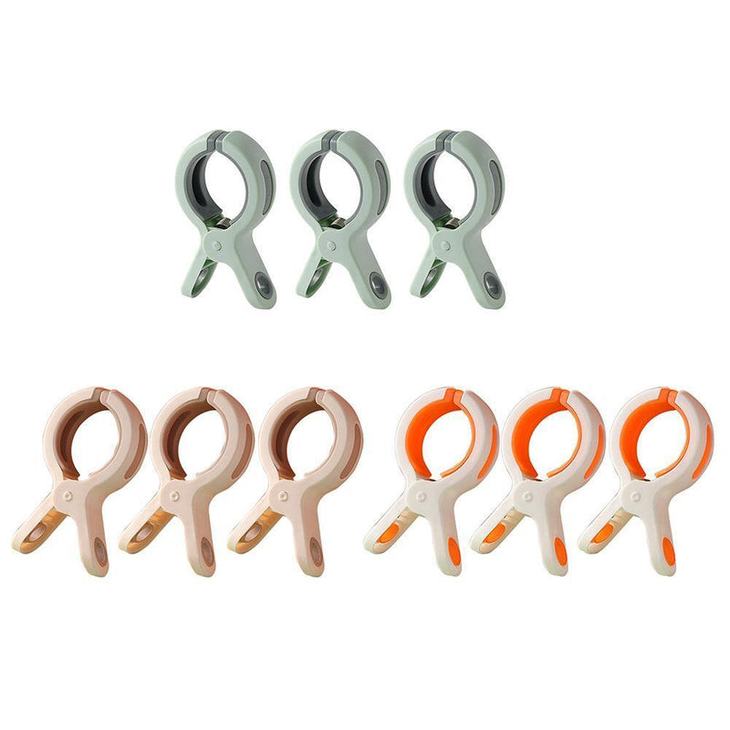 3pcs Beach Towel Clips Laundry Quilt Clamp Clothes Pins Drying Rack (Green)