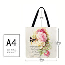 SoeHong Floral and Butterfly Shopping Bag, Large Capacity, 40