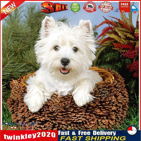 5D Full Round Drill Diamond Painting Dog diy Embroidery Animal Decor (282) Newly