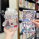 Cartoon Water Cup Stickers Cute Bear Rabbit Refrigerator Notebook Decals Gifts