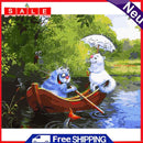 Oil Paint By Numbers Blue Cat Coloring Picture Art Drawing