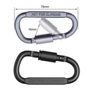 2pcs D-ring Locking Carabiner Clip Hanging Hook Buckle EDC Tools (Black)