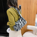 Female Fluffy Fashion Leopard Print Shoulder Bag Mobile Phone Crossbody Bag