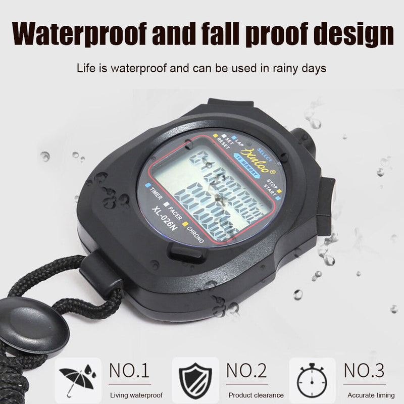 Waterproof Counter Stopwatch Timer Outdoor Sports Training Chronograph Newly