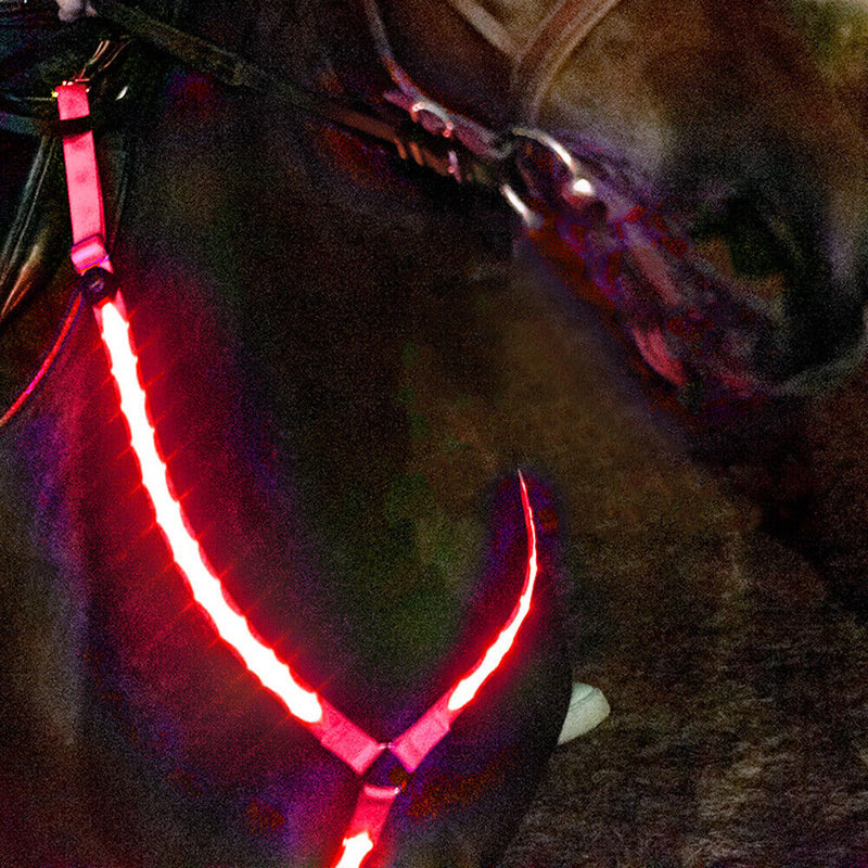 LED Harness Horse Webbing Lights Safety Belt Horse Riding Equipment (Red)