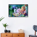 Full Round Drill Picture DIY Book Girl 5D Mosaic Diamond Painting Poster Newly