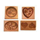 Heart Cookie Cutter Molds Wooden Gingerbread Cookie Mold Shortbread Mold Carved