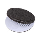 Brown Home Office Use Mirror with Comb Pocket Mirror Chocolate Cookie Shaped