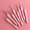 8pcs Plastic Handle Knitting Needles Hooks 2-6mm for Weaving Sewing Kit