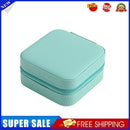 Portable Jewelry Storage Box Earrings Necklace Ring Display Case (Blue)
