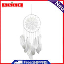 5pcs Handmade Feathers Beads Crochet Dream Catcher (White)